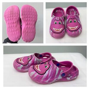 Barney the Dinosaur Kids Tie Dye Clogs Purple Pink Character Shoes‎ Size 11-12